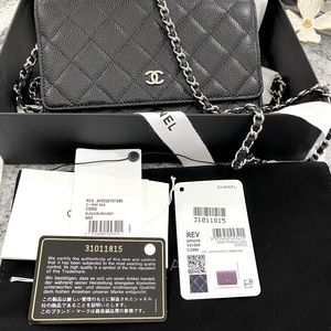 Chanel Caviar Leather Classic Wallet on Chain Bag